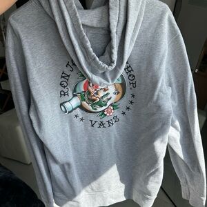 Vans Heather Gray Hoodie x Ron John surf shop collab